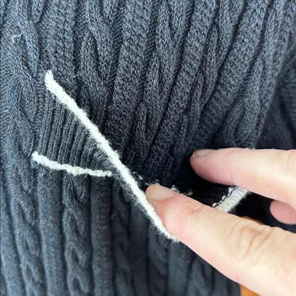 J. Crew Short-Sleeve Cable-Knit Sweater-Dress Black/White L - Picture 4 of 10